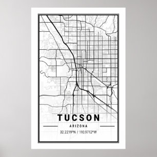 Tucson Arizona USA Travel City Map Poster