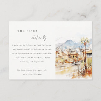 Tucson Arizona Watercolor Landscape Wedding Detail Enclosure Card