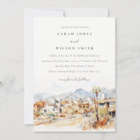 Tucson, Arizona Watercolor Landscape Wedding