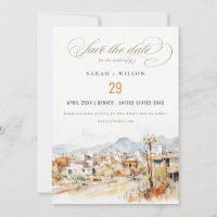 Tucson, Arizona Watercolor Landscape Wedding