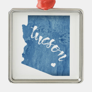 Tucson Arizona Wood Grain Metal Tree Decoration