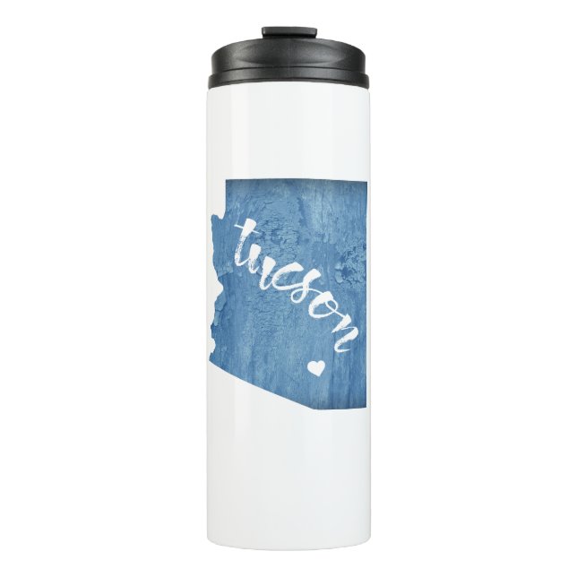 Tucson Arizona Wood Grain Thermal Tumbler (Front)