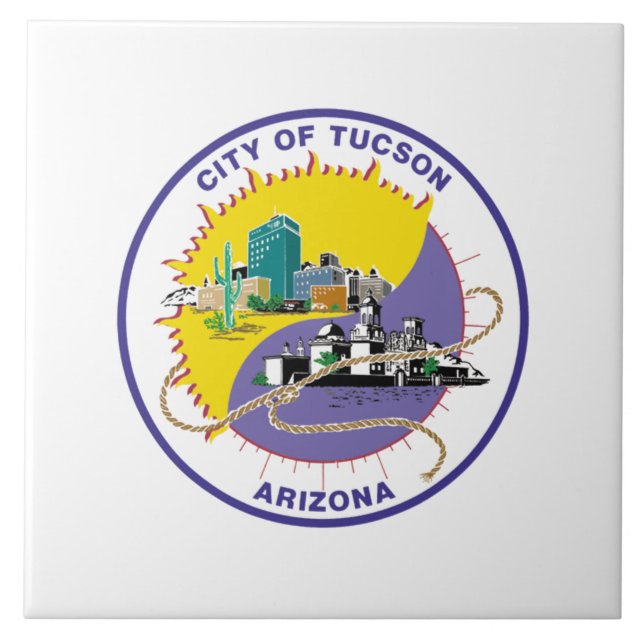 Tucson city flag tile (Front)