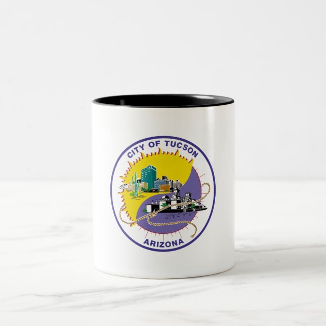 Tucson city flag Two-Tone coffee mug (Center)