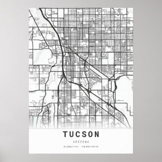 Tucson City Map Poster