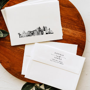 Tucson Skyline Wedding Cityscape Envelope
