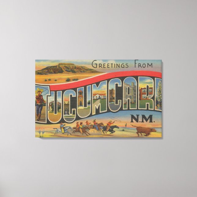 Tucumcari, New Mexico - Large Letter Scenes Canvas Print (Front)