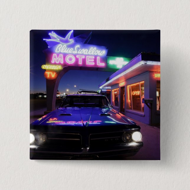 Tucumcari, New Mexico, United States. Route 66 15 Cm Square Badge (Front)