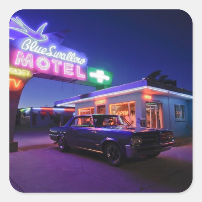 Tucumcari, New Mexico, United States. Route 66 2 Square Sticker (Front)