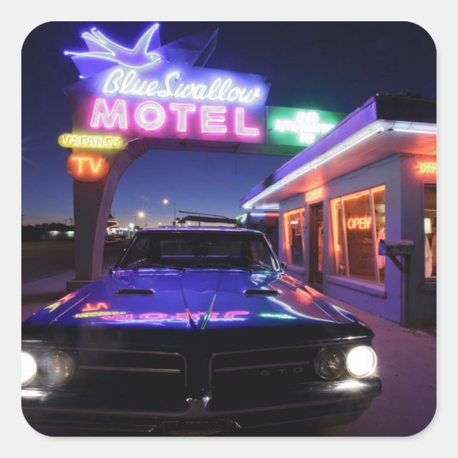 Tucumcari, New Mexico, United States. Route 66 Square Sticker (Front)