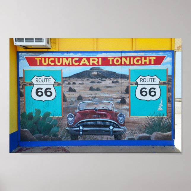 Tucumcari Tonight Mural, Route 66, New Mexico Poster (Front)