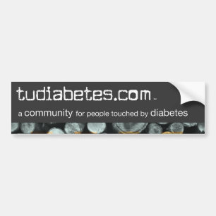 TuDiabetes.com Bumper Sticker  Grey Line 