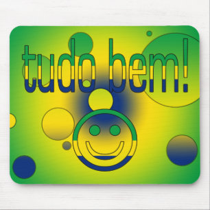 Tudo Bem! Brazil Flag Colours Pop Art Mouse Mat