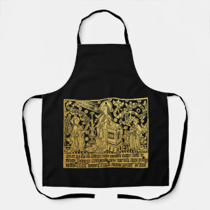 Tudor Brass Rubbing Annunciation Mary Angel Apron