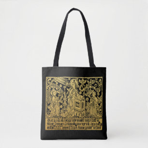 Tudor Brass Rubbing Annunciation Mary Angel Tote Bag