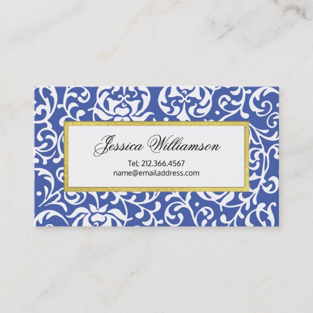 Tudor Gardens Elegant William Morris Inspired Business Card (Front)