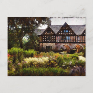 Tudor Manor Gardens Landscape Postcard