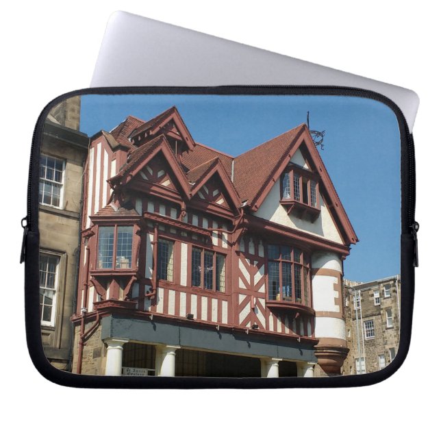 Tudor oak frame building, Edinburgh, Scotland Laptop Sleeve (Front)