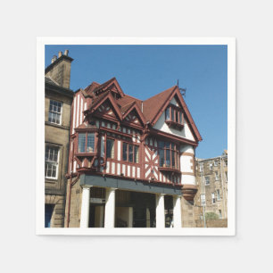 Tudor oak frame building, Edinburgh, Scotland Napkin