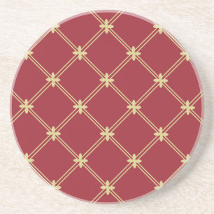 Tudor Red and Gold Pattern Coaster
