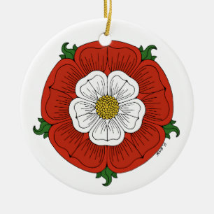 Tudor Rose Ceramic Tree Decoration