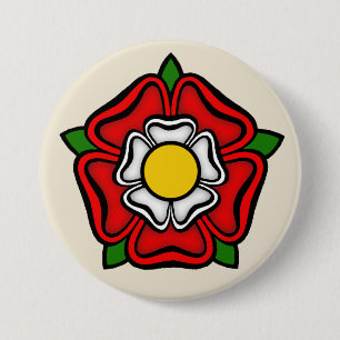 Tudor Rose of England, Emblem of Royalty 7.5 Cm Round Badge