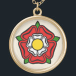 Tudor Rose of England, Emblem of Royalty Gold Plated Necklace<br><div class="desc">Tudor Rose of England,  Emblem of Royalty
Lancaster and York</div>