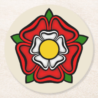 Tudor Rose of England, Emblem of Royalty Round Paper Coaster
