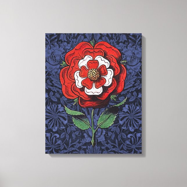 Tudor Rose Red and White Canvas Print (Front)