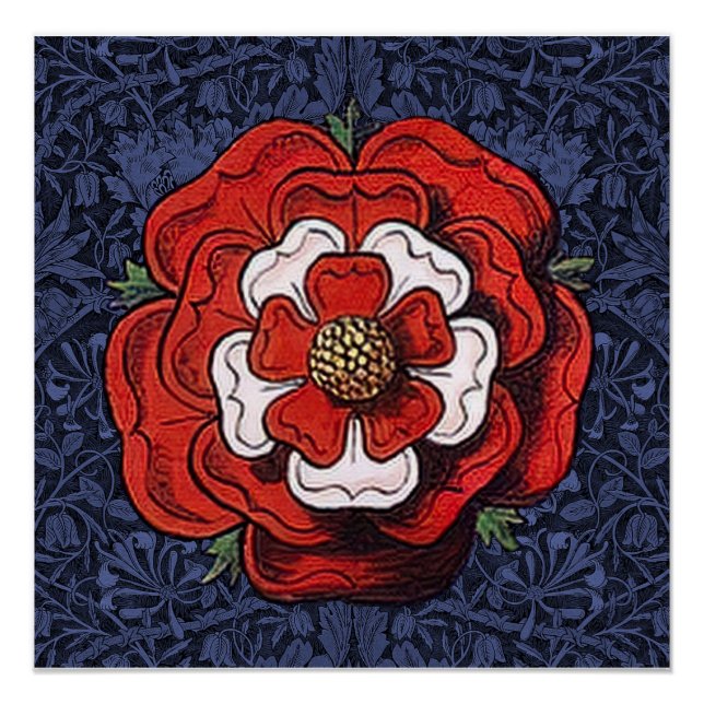 Tudor Rose Red and White Poster (Front)