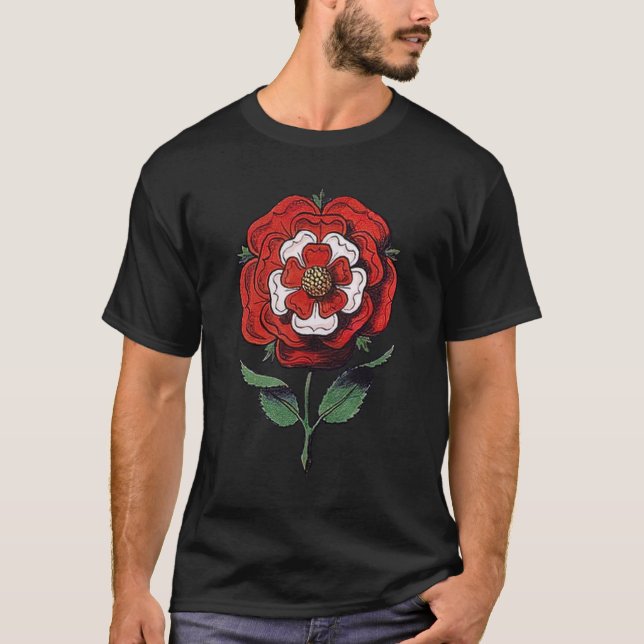 Tudor Rose Red and White T-Shirt (Front)