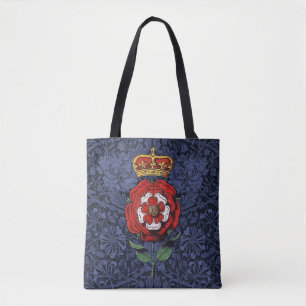 Tudor Rose Red and White Tote Bag