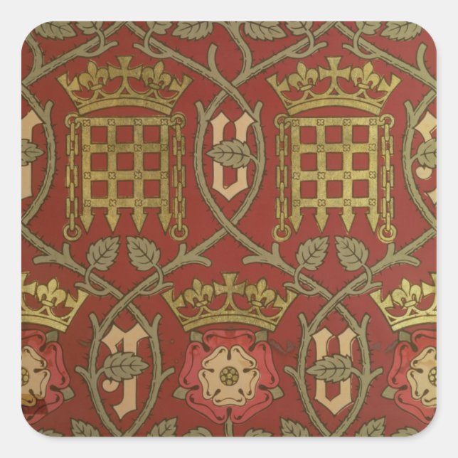 'Tudor Rose', reproduction wallpaper designed by S Square Sticker (Front)