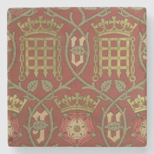 'Tudor Rose', reproduction wallpaper designed by S Stone Coaster