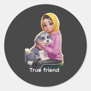 Tue friend classic round sticker