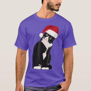 Tuedo Cat Meow Christmas Cat Catmas Cute Tuie Love T-Shirt