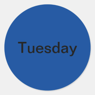 Tuesday Day of the Week Blue Stickers