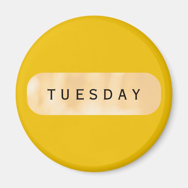 Tuesday Gold Round Magnet by Janz (Front)