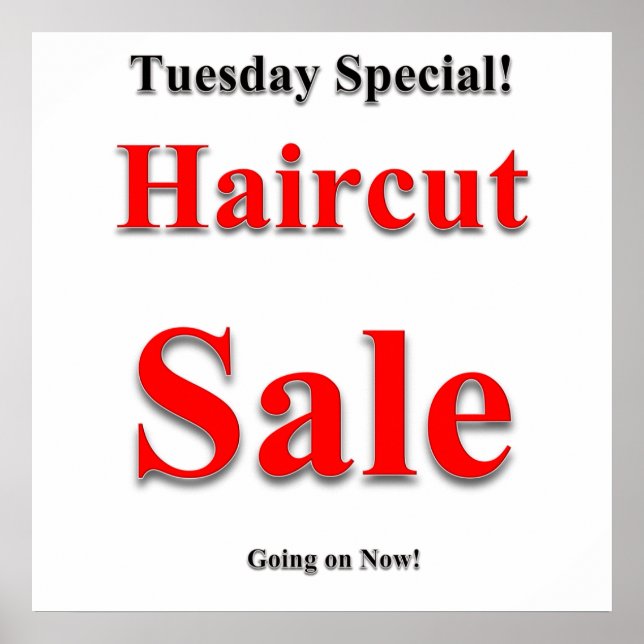 Tuesday Haircut Sale Poster Matte (Front)