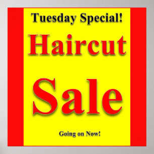 Tuesday Haircut Sale Poster Matte