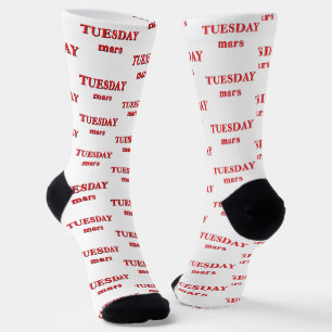 Tuesday Mars Red Days of the Week Socks