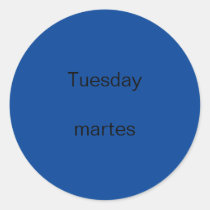 Wednesday miercoles English to Spanish Stickers