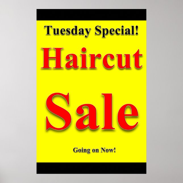 Tuesday Special Haircut Sale Beauty Salon Poster (Front)