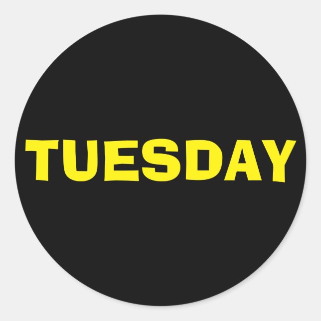 Tuesday Yellow Ad Lib Black Sticker by Janz (Front)