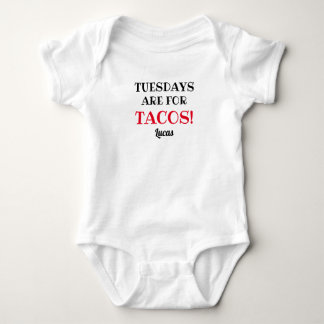 Tuesdays are for Tacos! Customisable White and Red Baby Bodysuit
