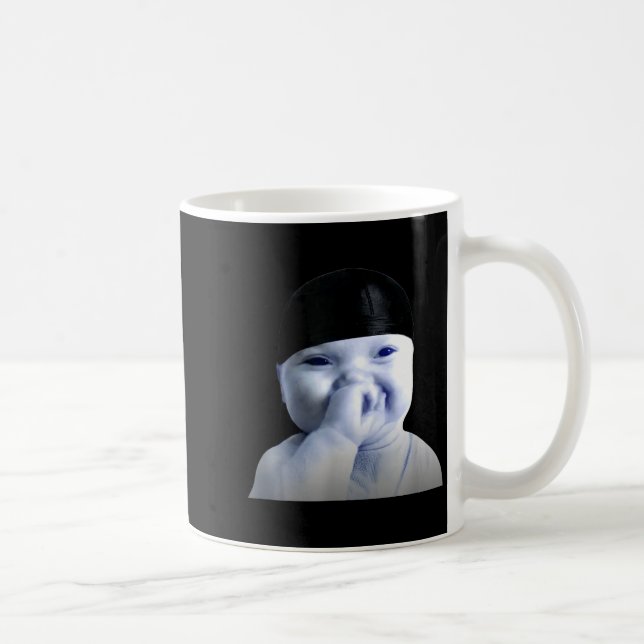 Tuff Ai Niche Baby Holding Laugh Meme In Durag  Coffee Mug (Right)