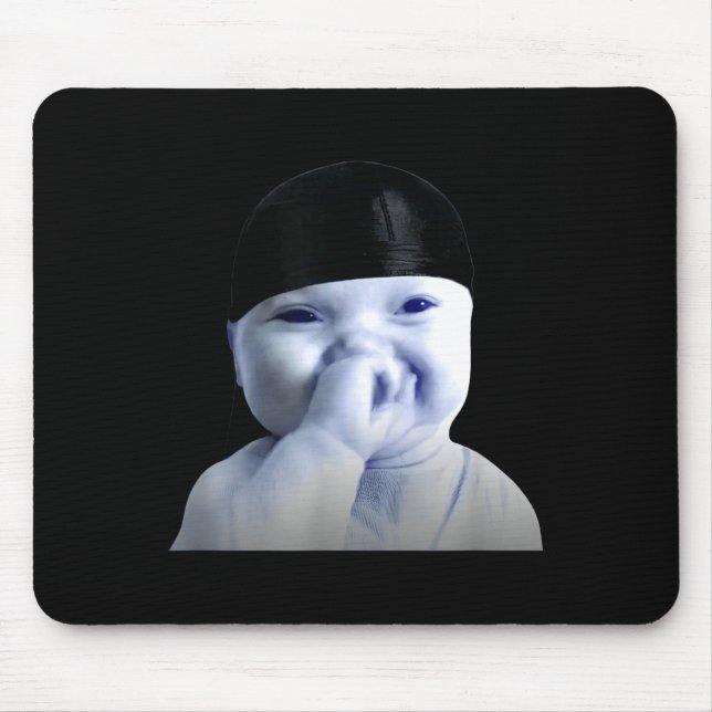 Tuff Ai Niche Baby Holding Laugh Meme In Durag  Mouse Mat (Front)