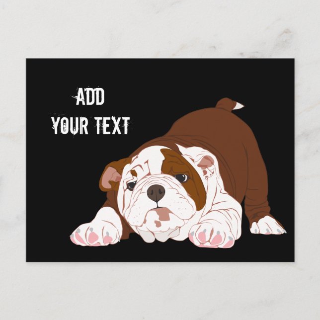 Tuff Pup Playful Bulldog Puppy Postcard (Front)