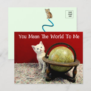 Tuffy McDuff Cat / Kitten Personalised World Postcard