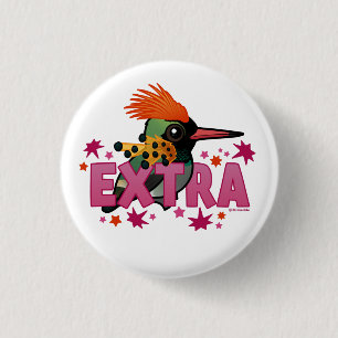 Tufted Coquette is *EXTRA* 3 Cm Round Badge
